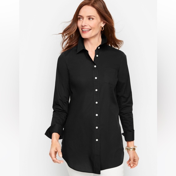 Talbots Tops - Talbots Black Button Down “Boyfriend” Long Sleeve Size Medium New With Tags